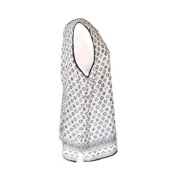 Talbots Sleeveless Black & White/Off White Elegant Top 1X - Picture 2 of 5